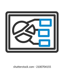 Comprimido Con Icono De Diagrama Analítico. Contorno de negrita editable con diseño de relleno de color. Ilustración vectorial.