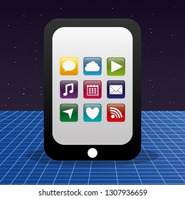 tablet with applications menu