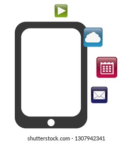 tablet with applications menu