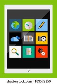 Tablet apps trendy flat design