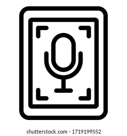 Tablet audio record icon. Outline tablet audio record vector icon for web design isolated on white background