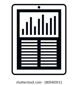Icono de auditoría de Tablet PC. Ilustración simple del icono del vector de auditoría de tableta para el diseño web aislado en fondo blanco