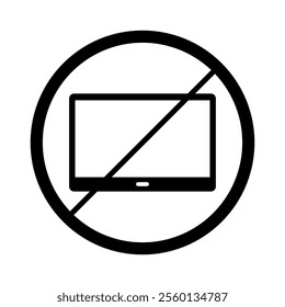 Tablet ban illustrated on white background