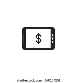 tablet banking icon vector isolated
