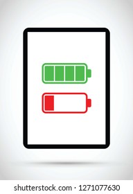 Tablet battery charging icon