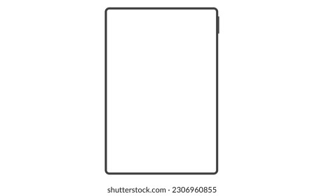 tablet black color with blank touch screen and flare isolated on white background. realistic and detailed device mockup. stock vector illustration