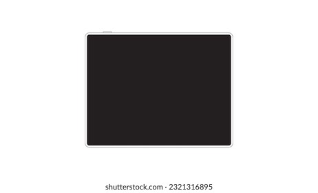 tablet black color with blank touch screen and flare isolated on white background. realistic and detailed device mockup. stock vector illustration