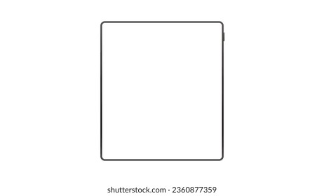 tablet black color with blank touch screen and flare isolated on white background. realistic and detailed device mockup. stock vector illustration
