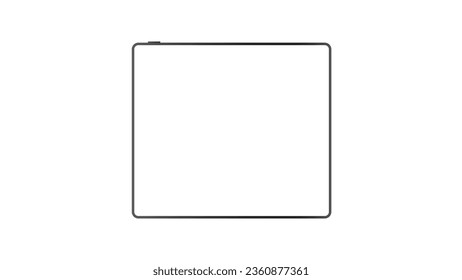 tablet black color with blank touch screen and flare isolated on white background. realistic and detailed device mockup. stock vector illustration