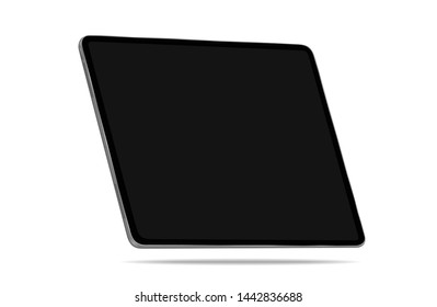 Tablet black Realistic with isolated on white background