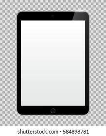 Tablet with Blank or Empty Screen Isolated on Transparent Background.