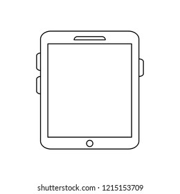 Tablet blank screen in black and white
