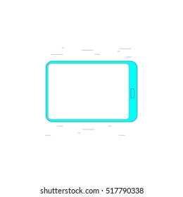 Tablet with blank screen icon or illustration in outline style