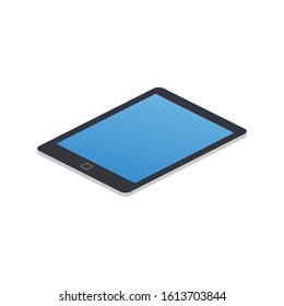 Tablet with blank screen icon isometric style