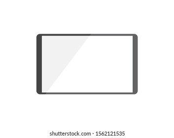 Tablet with blank screen on Isolated on a white background. Vector illustration with concept: blank monitor for inserting text, diagrams, pictures, news, applications, messages. Place for drawing.