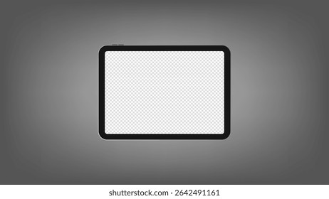 Tableta con pantalla en blanco sobre fondo blanco. Vector