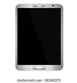 Tablet with Blank Screen - tablet with blank, shiny screen isolated on white background.