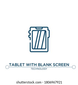 tablet with blank screen vector line icon. Simple element illustration. tablet with blank screen outline icon from technology concept. Can be used for web and mobile
