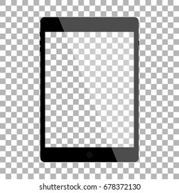 tablet with blank touchscreen, blank background, empty screen