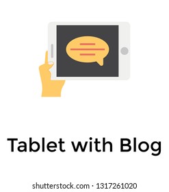 Tablet with blog is the concept of online journals 