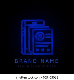 Tablet blue chromium metallic logo