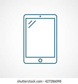 Tablet Blue Icon On White Background