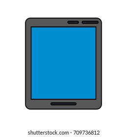 tablet with blue screen icon image 