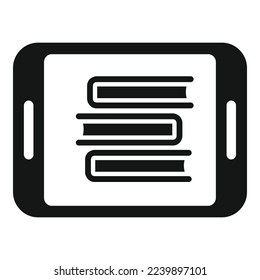 Tablet book icon simple vector. Online people. School class