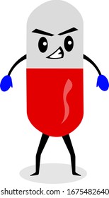 tablet boxer with awesome facial expression concept of medicine and disease protection object on a white background