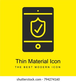 Tablet bright yellow material minimal icon or logo design