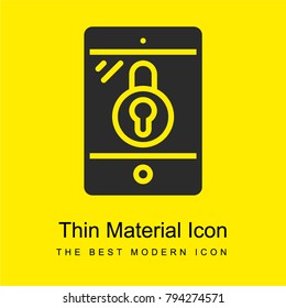Tablet bright yellow material minimal icon or logo design