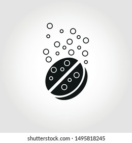 Tablet with bubbles Icon Isolated on White Background