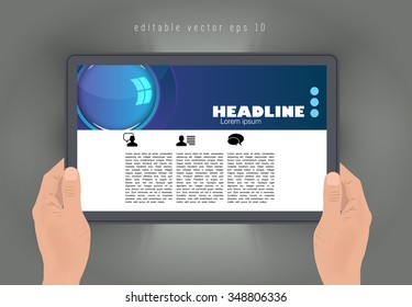 Comprimido con artículo comercial. vector