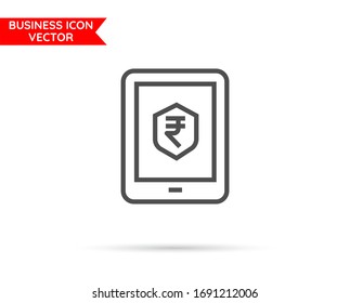 Tablet Business line icon 10 eps. Flat design.