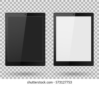 tablet with buttons black and white, realistic camera on isolate background with shadow, stylish vector illustration EPS10