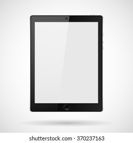 tablet with buttons, realistic camera on a gray background with shadow, stylish vector illustration