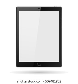 tablet with buttons, realistic camera on a white background with shadow, stylish vector illustration
