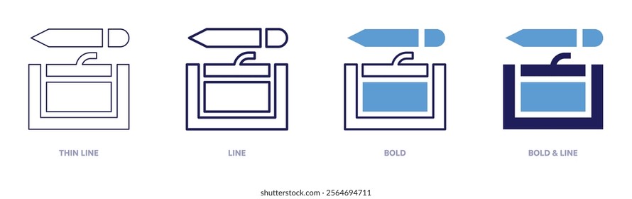 Tablet cable icon in 4 different styles. Thin Line, Line, Bold, and Bold Line. Duotone style. Editable stroke.