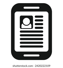 Tablet candidate person icon simple vector. Search human staff. Time cv