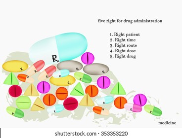 The tablet and capsule colorful.