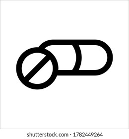 tablet capsule icon, vector illustration on white background