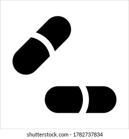 tablet capsule icon, vector illustration on white background
