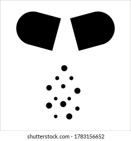 tablet capsule icon, vector illustration on white background