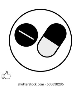 tablet, capsule, icon, vector illustration EPS 10