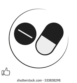 tablet, capsule, icon, vector illustration EPS 10