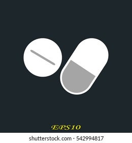 tablet, capsule, icon, vector illustration eps10