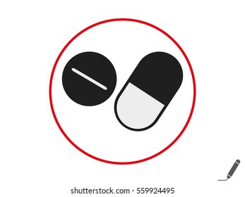 tablet, capsule, icon, vector illustration eps10