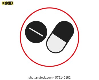tablet, capsule, icon, vector illustration eps10