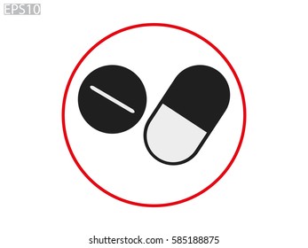 tablet, capsule, icon, vector illustration eps10