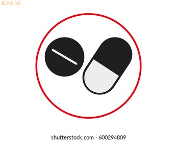 tablet, capsule, icon, vector illustration eps10
